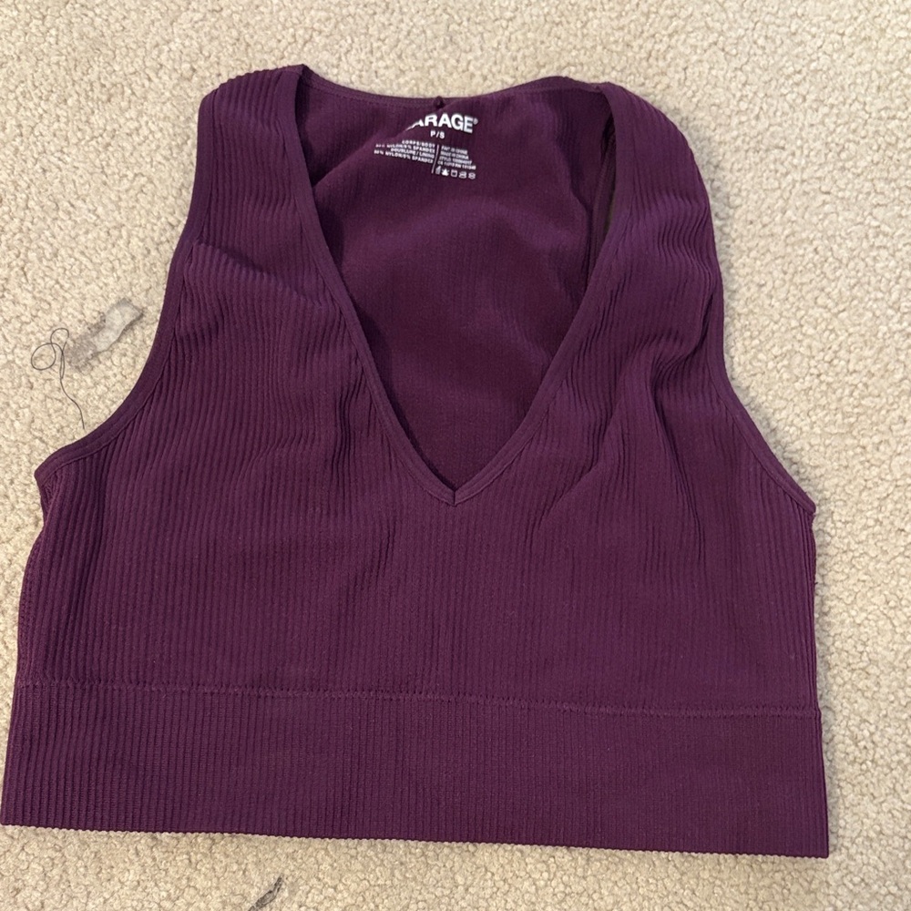 Garage Women's Deep Purple V-Neck Tank Top
